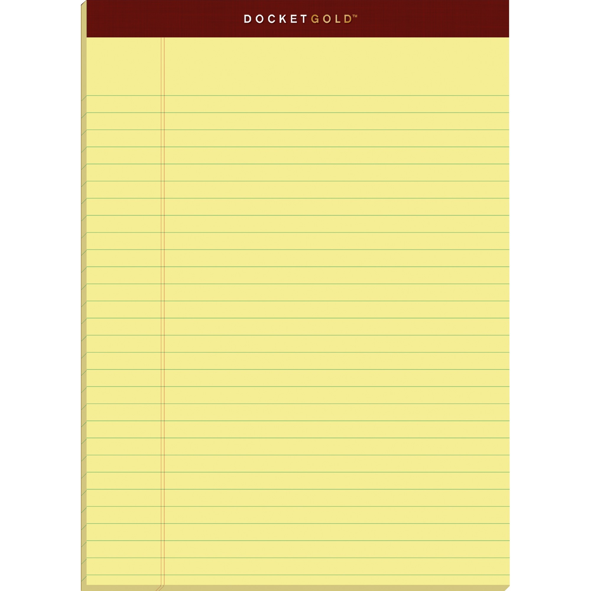 TOPS Docket Gold Legal Pads - Letter - 50 Sheets - Double Stitched - 0.34" Ruled - 20 lb Basis Weight - Letter - 8 1/2" x 11" - 