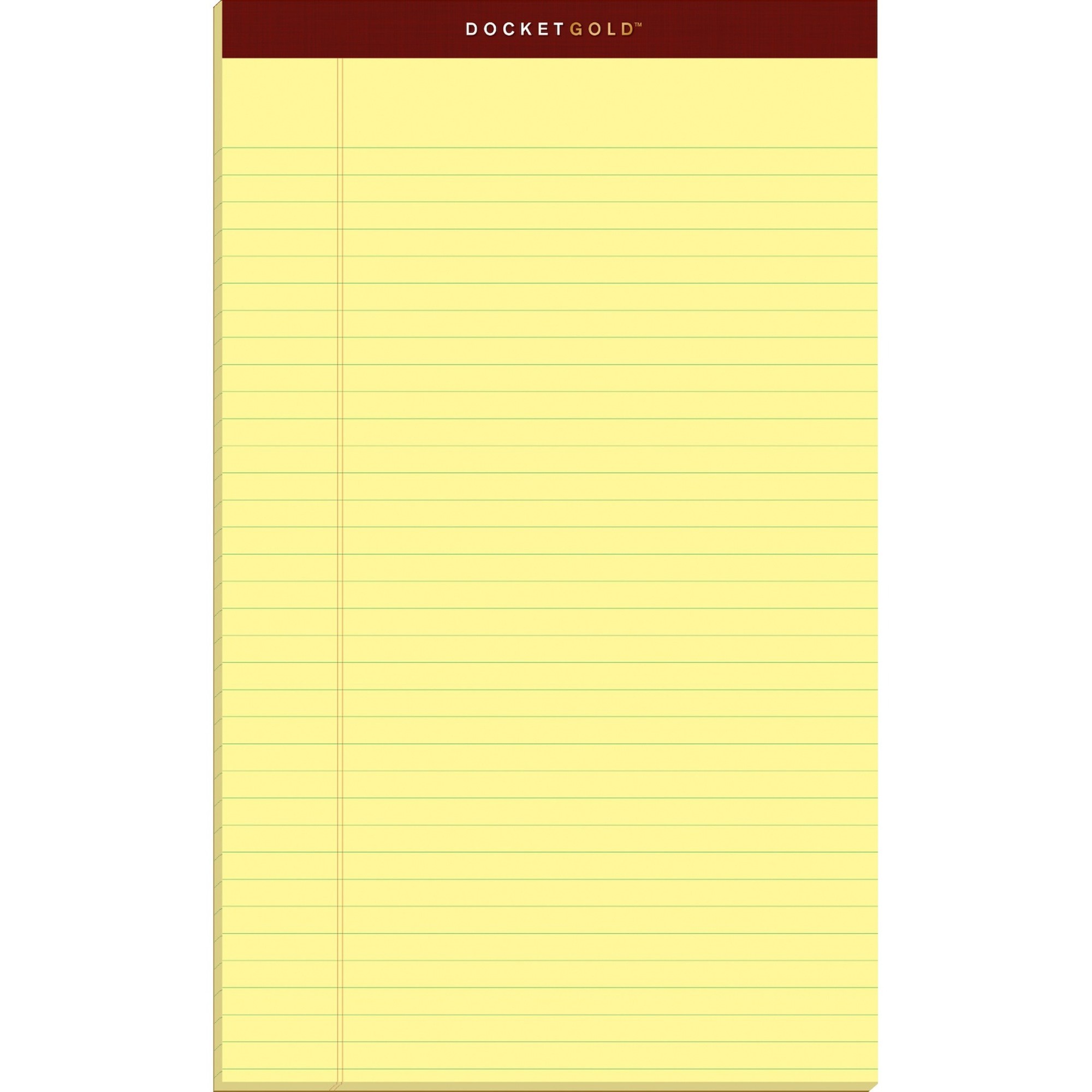 TOPS Docket Gold Legal Pads - Legal - 50 Sheets - Double Stitched - 0.34" Ruled - 20 lb Basis Weight - Legal - 8 1/2" x 14" - Ca