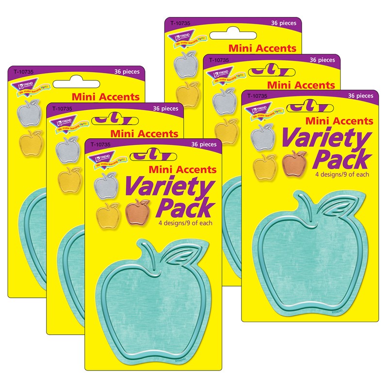 I ♥ Metal Apples Mini Accents Variety Pack, 36 Per Pack, 6 Packs