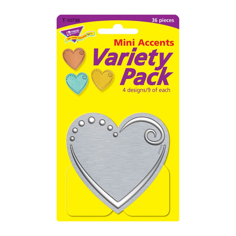 I ♥ Metal Hearts Mini Accents Variety Pack, 36 ct