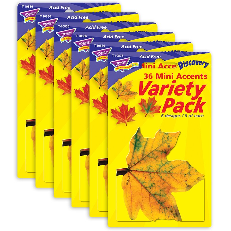Maple Leaves Mini Accents Variety Pack, 36 Per Pack, 6 Packs