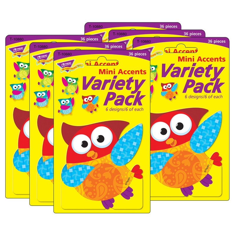 Owl-Stars! Mini Accents Variety Pack, 36 Per Pack, 6 Packs
