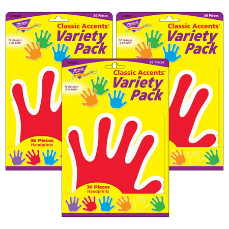 Handprints Classic Accents Variety Pack, 36 Per Pack, 3 Packs
