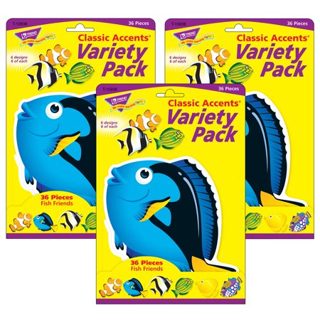 Fish Friends Classic Accents Variety Pack, 36 Per Pack, 3 Packs