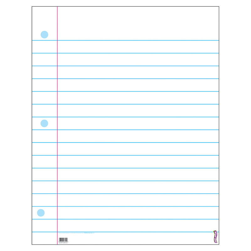 Notebook Paper Wipe-Off Chart, 22" x 28"