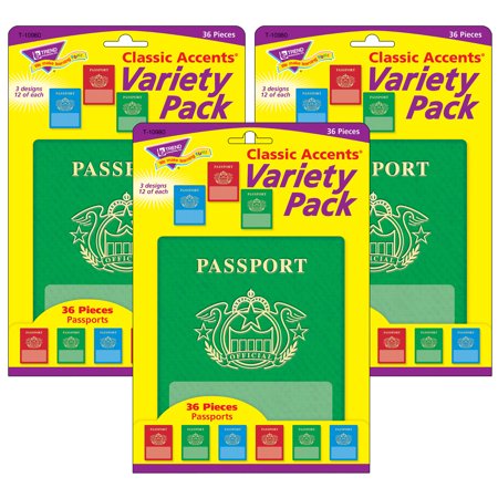 Passports Classic Accents Variety Pack, 36 Per Pack, 3 Packs