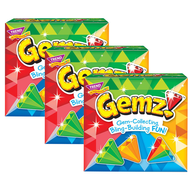 Gemz! Three Corner Card Game, Pack of 3