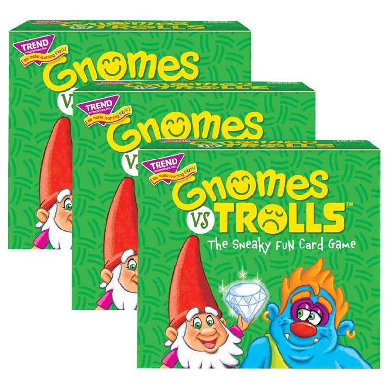 GNOMES vs TROLLS Three Corner Card Game, Pack of 3
