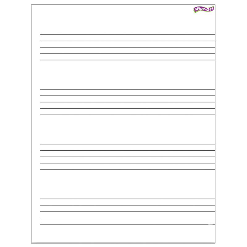 Music Staff Paper Wipe-Off Chart, 17" x 22"