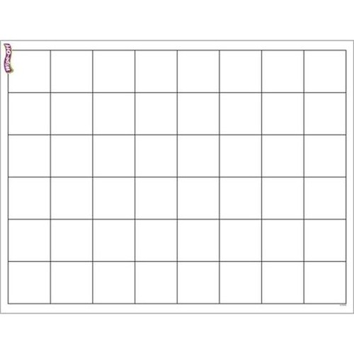 Graphing Grid (Large Squares) Wipe-Off Chart, 17" x 22", Pack of 6