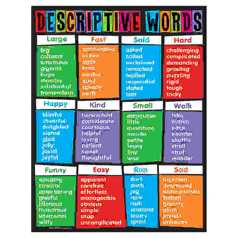 Descriptive Words Learning Chart, 17" x 22"