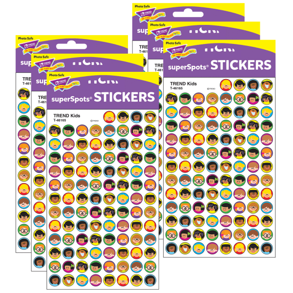 Kids superSpots Stickers, 800 Per Pack, 6 Packs