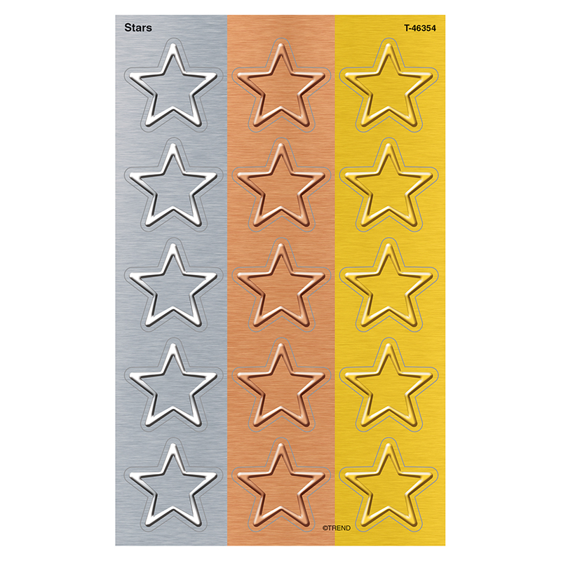 I ♥ Metal Stars superShapes Stickers - Large, 120 Count