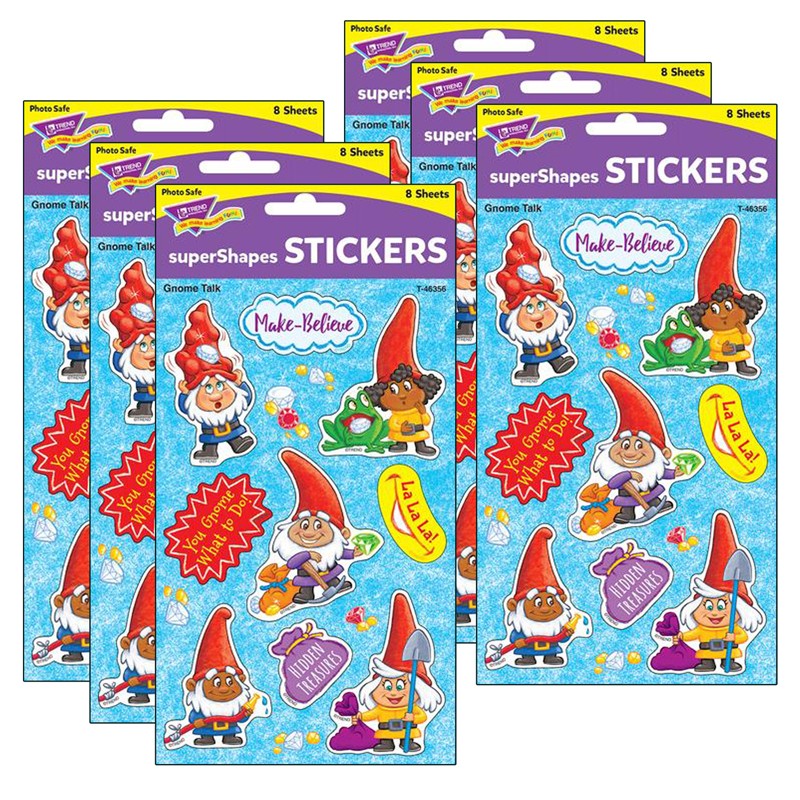Gnome Talk Large superShapes Stickers, 72 Per Pack, 6 Packs