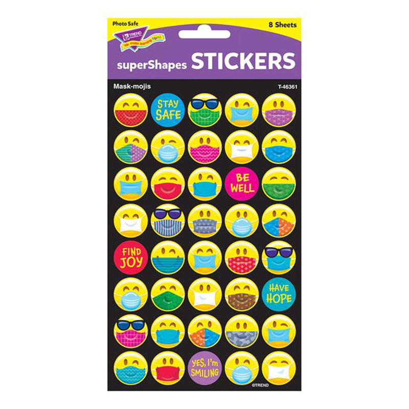 Mask-mojis Large superShapes Stickers, 320 ct