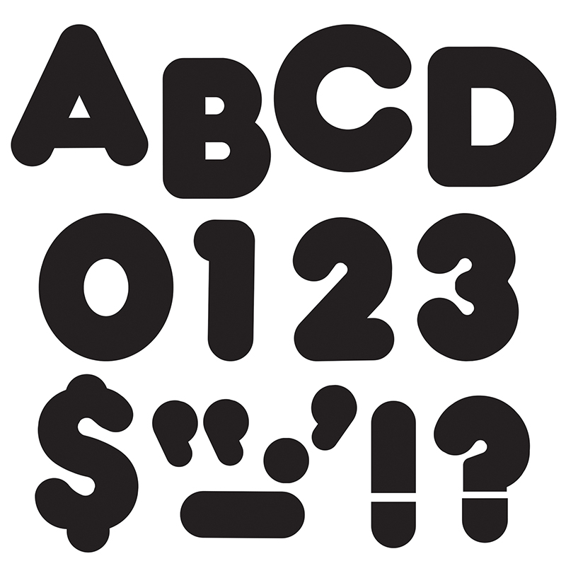 Black 4" Casual Uppercase Ready Letters
