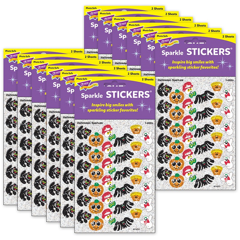 Halloween Sparkles Sparkle Stickers, 72 Per Pack, 12 Packs