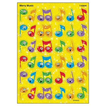 Merry Music Sparkle Stickers, 72 Per Pack, 12 Packs