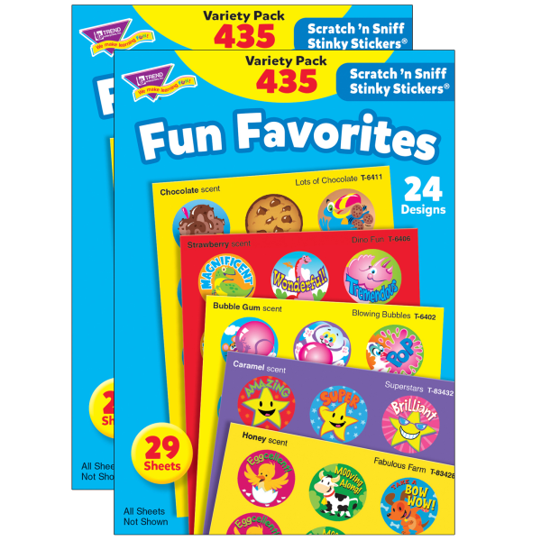 Fun Favorites Stinky Stickers Variety Pack, 435 Per Pack, 2 Packs