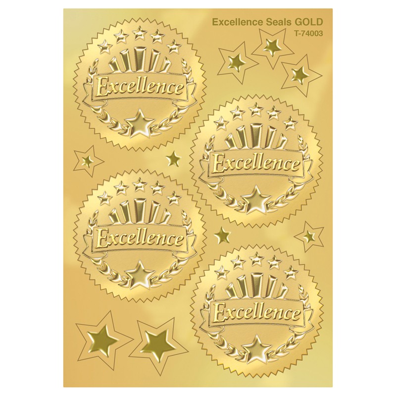 Excellence (Gold) Award Seals Stickers, 32 ct