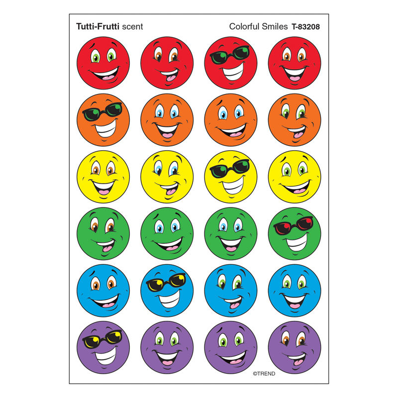 Colorful Smiles/Tutti-Frutti Stinky Stickers, 96 ct