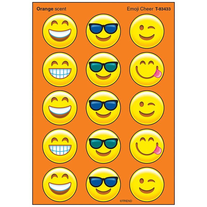 Emoji Cheer/Orange Stinky Stickers, 60 ct