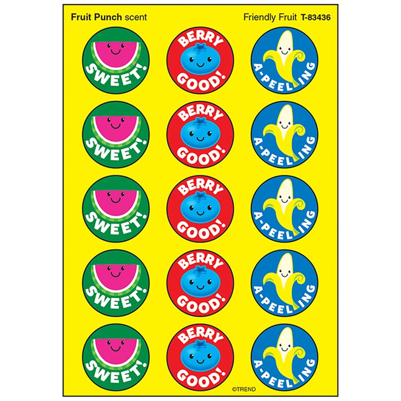 Friendly Fruit/Fruit Punch Stinky Stickers, 60 ct