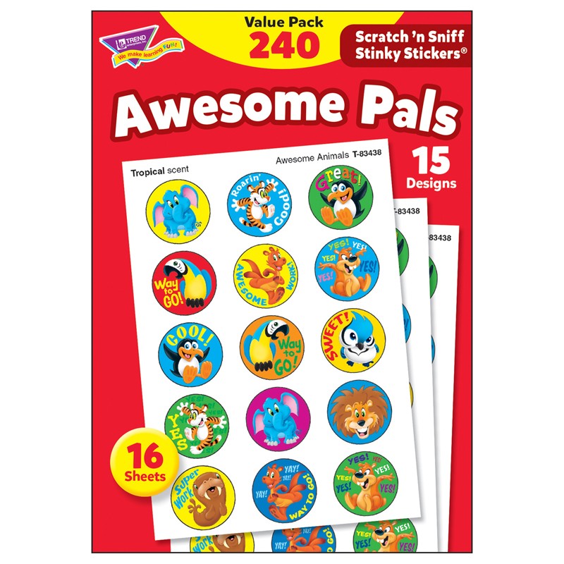Awesome Pals Stinky Stickers Value Pack, 240 ct