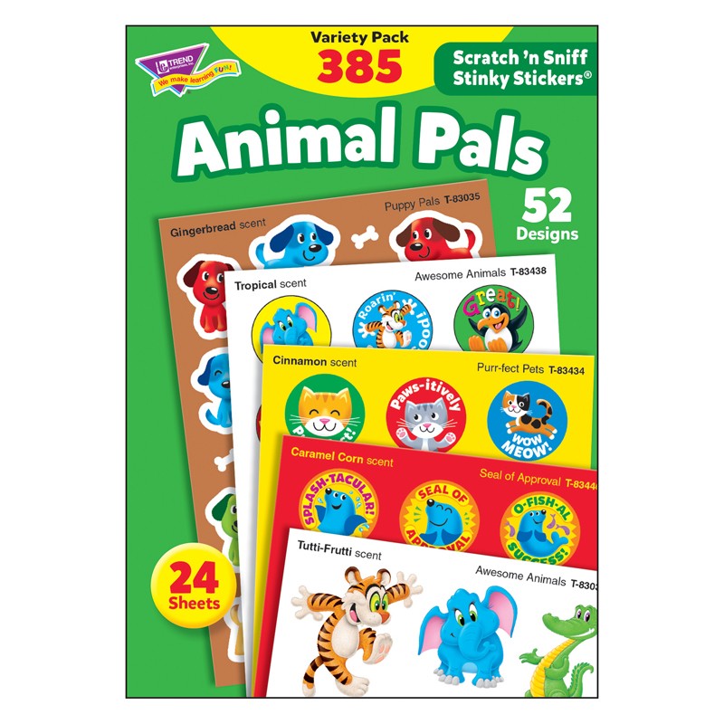 Animal Pals Stinky Stickers Variety Pack, 385 ct