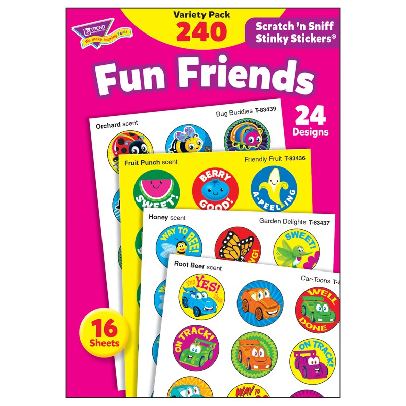 Fun Friends Stinky Stickers Variety Pack, 240 ct