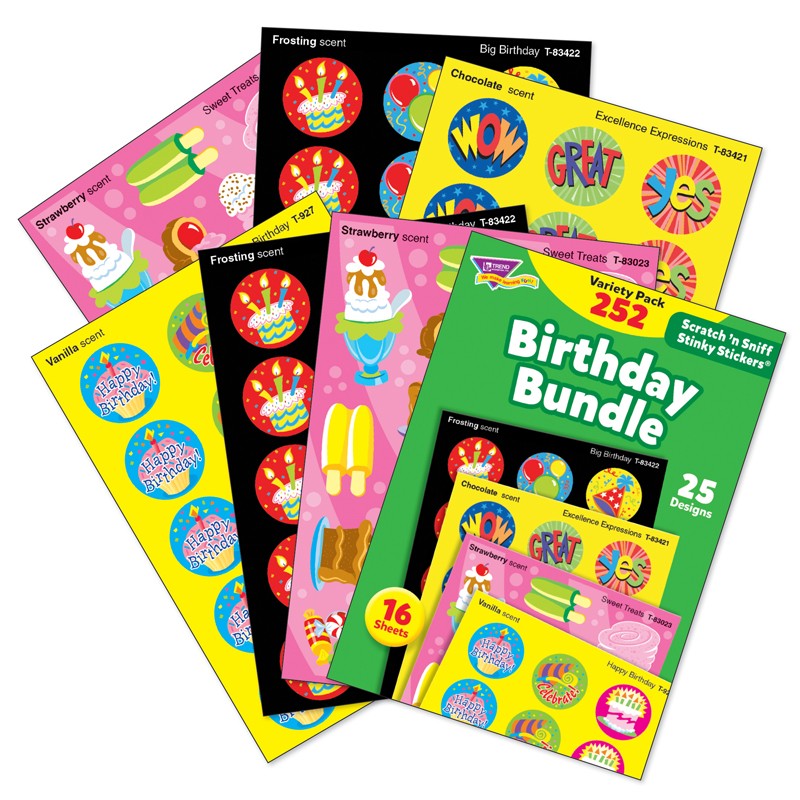 Birthday Bundle Stinky Stickers Variety Pack, 252 Ct