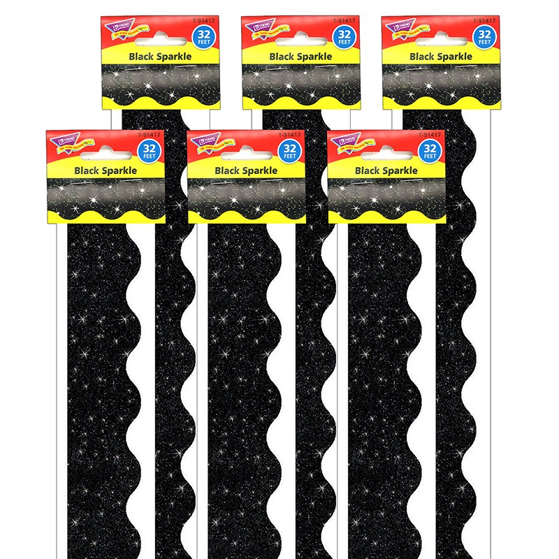 Black Sparkle Terrific Trimmers, 32.5' Per Pack, 6 Packs