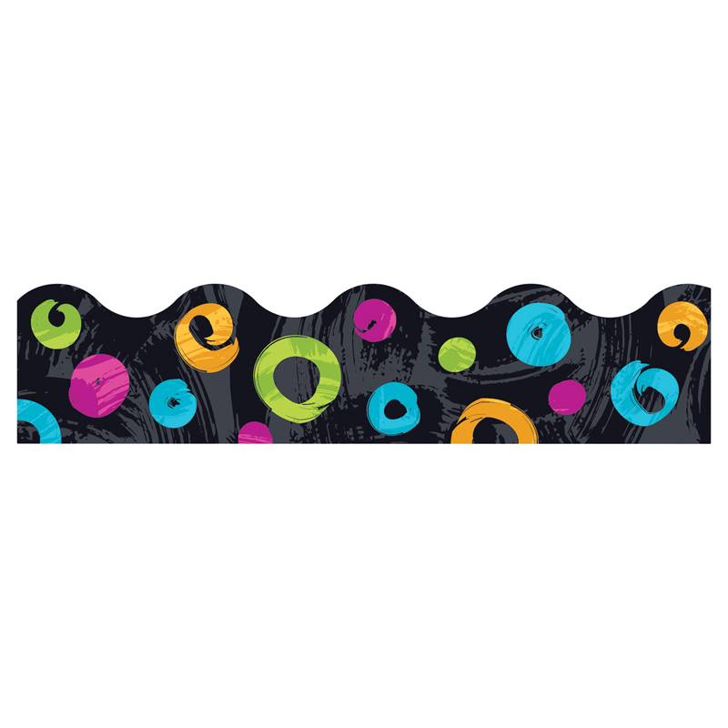 Color Harmony Swirl Dots on Black Terrific Trimmers, 39'