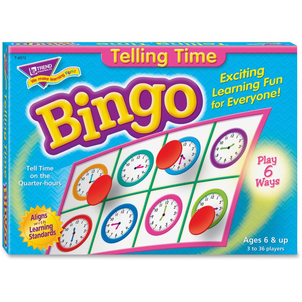Trend Telling Time Bingo Game - Theme/Subject: Learning - Skill Learning: Time, Language - 6-8 Year