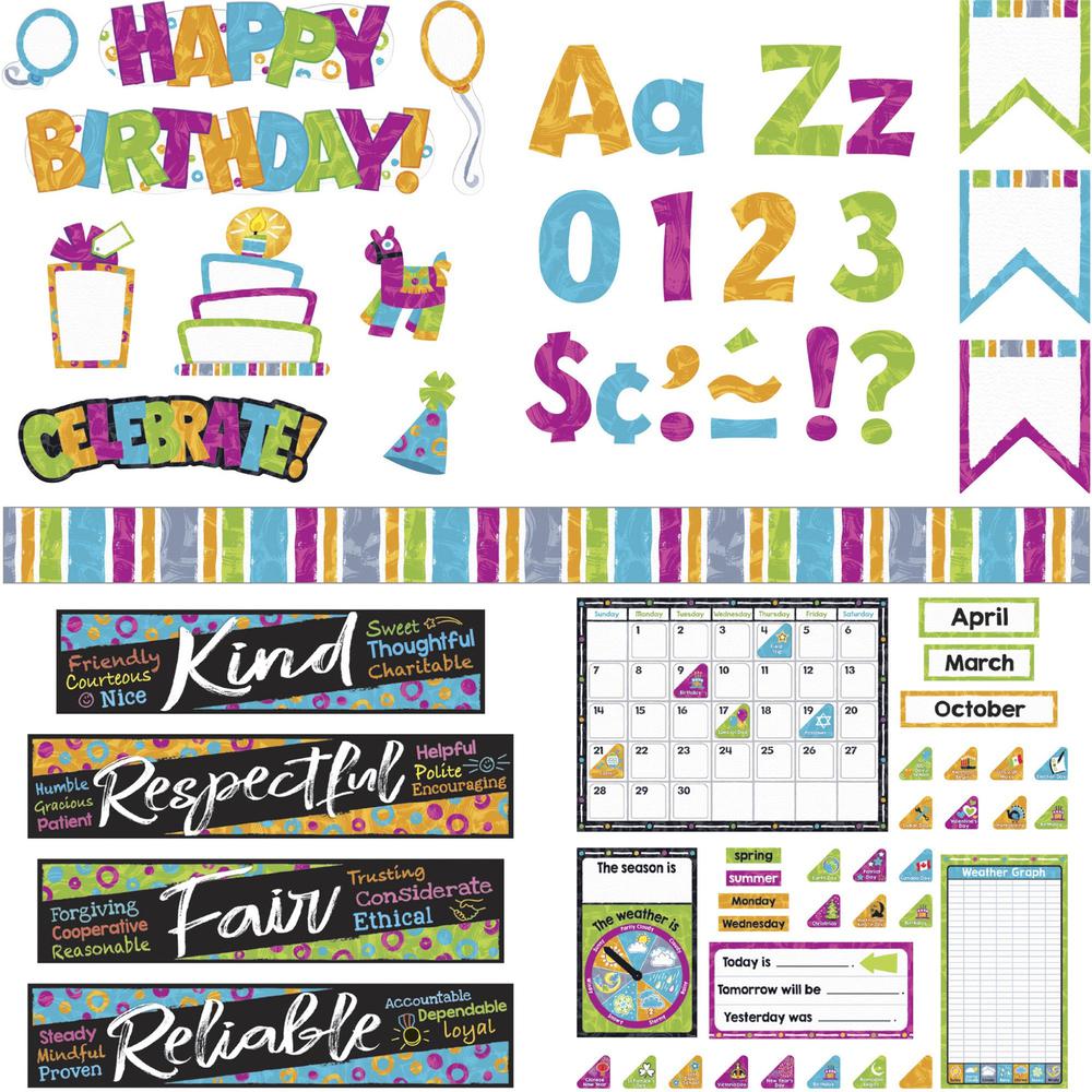 Trend Color Harmony Decorative Bulletin Board Set - Learning Theme/Subject - Calendar Shape - Durable, Wear Resistant, Tear Resi