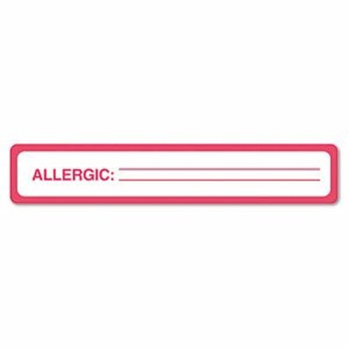 Tabbies ALLERGIC Allergy Message Labels - 5 1/2" x 1" Length - Black, Black - 175 / Roll