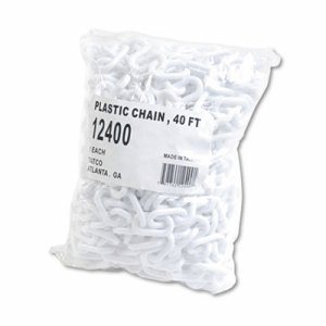 Tatco Plastic Stanchions and Chains - 40 ft White Chain - White - 1 Each