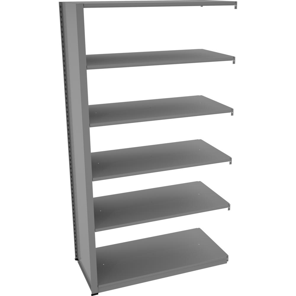 Tennsco Capstone Shelving 48"W 6-shelf Unit - 88" Height x 48" Width x 24" Depth - 30% Recycled - Medium Gray - Steel - 1 Each
