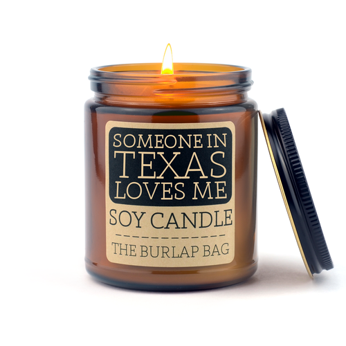 The Burlap Bag Candles 9oz  Someone In Texas Loves Me