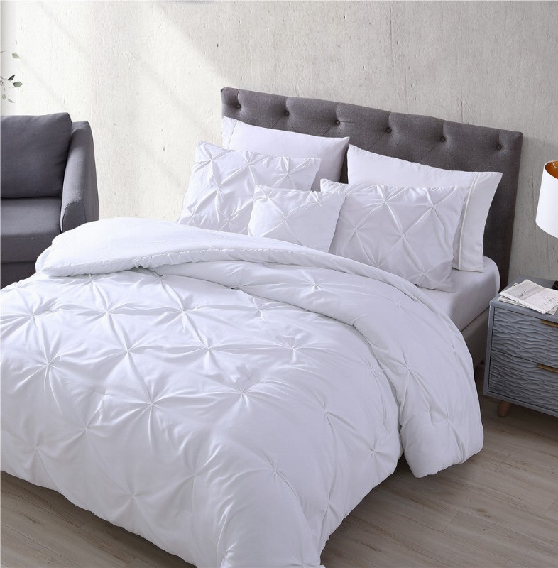 Spruce 4 Piece Comforter Set - Queen White