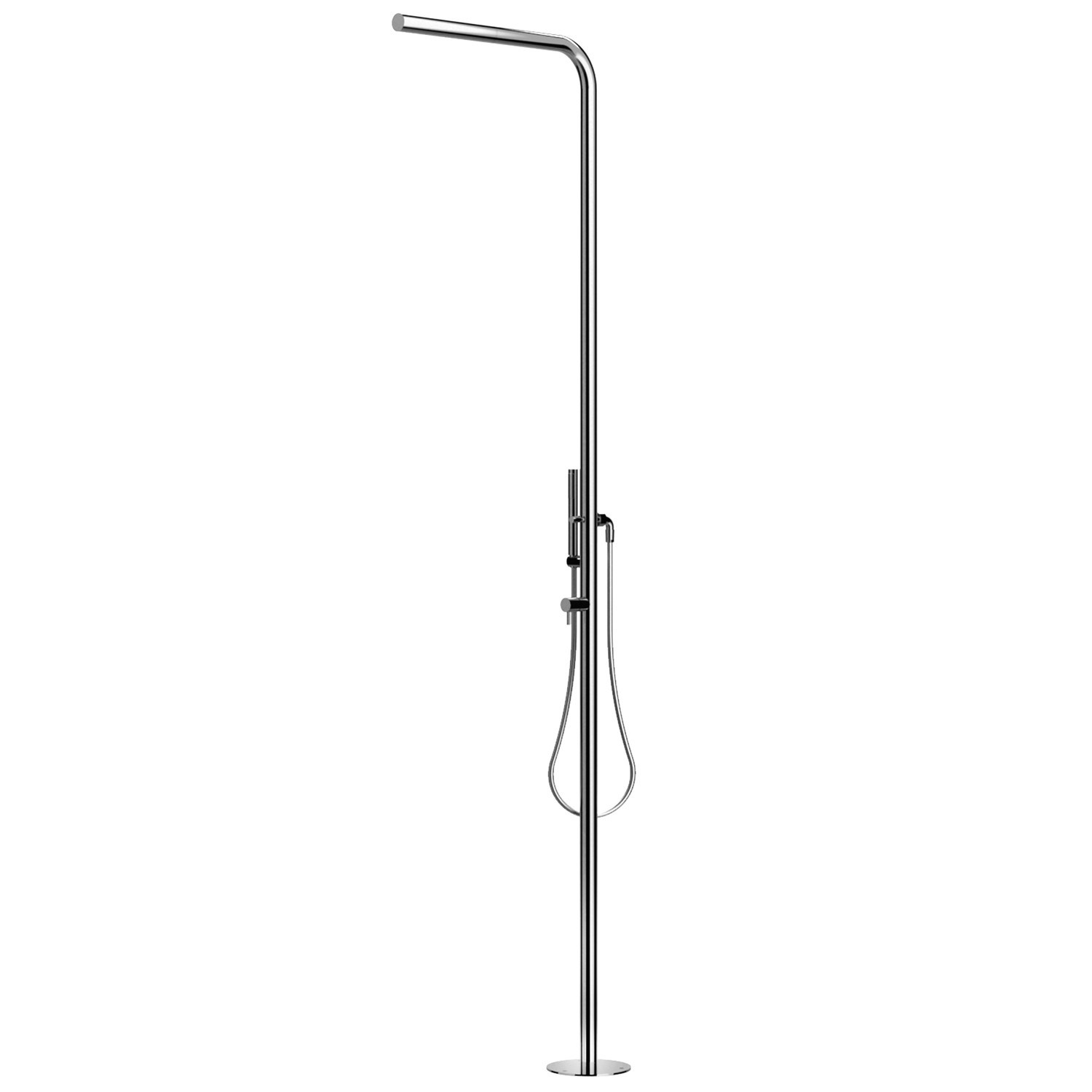 Skinny S40 316 Marine Grade Stainless Steel Free Standing Hot and Cold Shower Column with Hand Spray