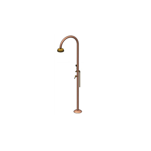 Origo C50R 316 Marine Grade Stainless Steel Free Standing Hot and Cold Shower Column with Hand Spray in Copper and Brass