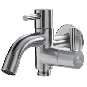 Outdoor Wall Mount Hose Bibb with Aerating Faucet in 316 Marine Grade Stainless Steel