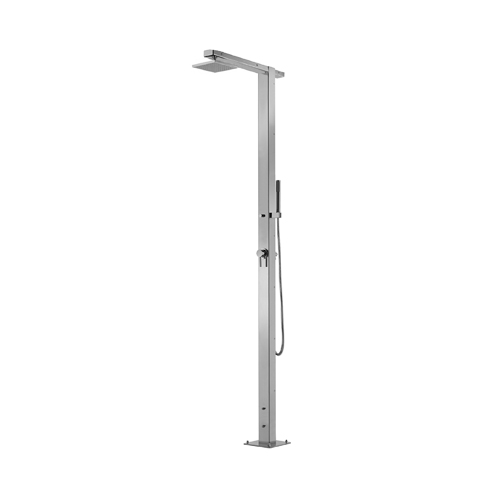 Square SQ86 316 Marine Grade Stainless Steel Free Standing Hot and Cold Shower Column with Hand Spray