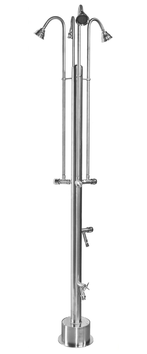 ADA Compliant Free Standing Single Supply Shower with Four 3? Shower Head