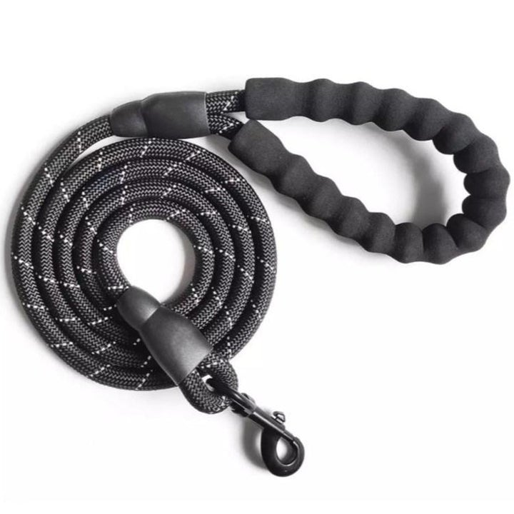 5FT Rope Leash with Comfort Handle - Black