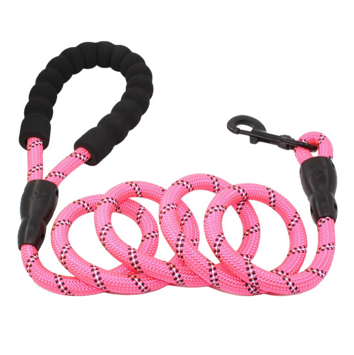 5FT Rope Leash with Comfort Handle - Pink
