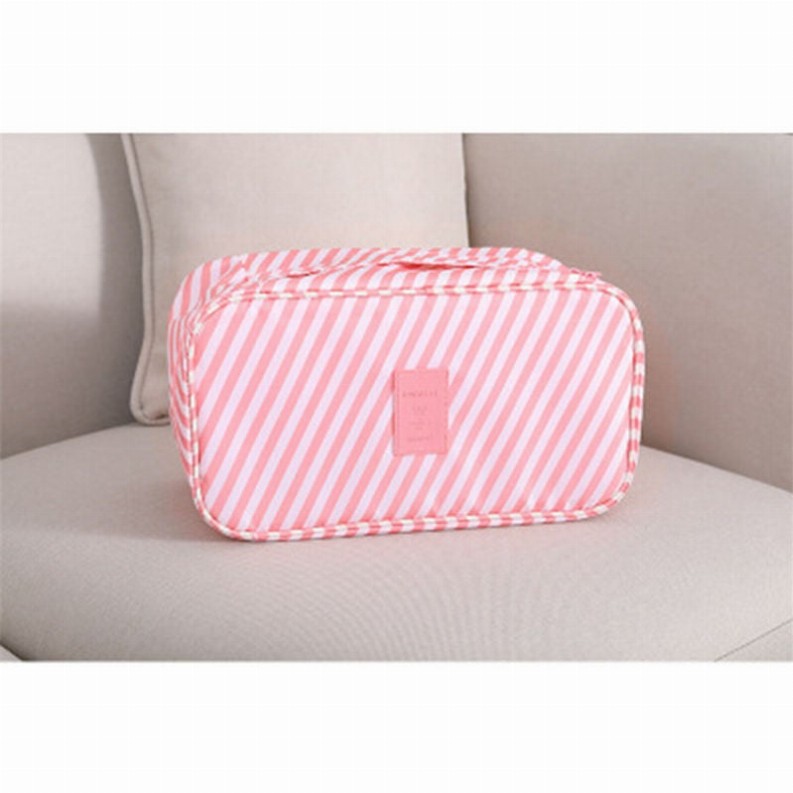 Undergarment Travel Case - Pink Stripe