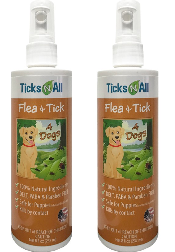 All Natural Flea & Tick 4 Dogs 8oz (2 pack)