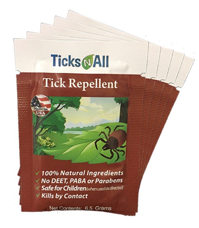 All Natural Tick Repellent Wipes (5 count.)